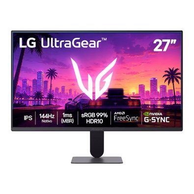 Monitor Gamer LG UltraGear 27G411B, 27"", Full HD, IPS, 144Hz, 1ms, HDMI, DP, G-Sync, FreeSync, HDR10, Preto - 27G411B