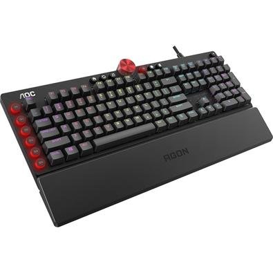 Teclado Mecânico Gamer AOC Agon AGK700, RGB, Switch Cherry MX Blue, ABNT2 - AGK700D81B