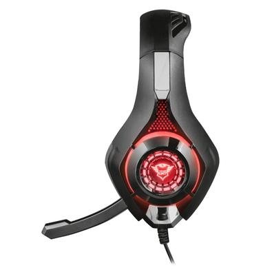 Headset Gamer Trust GXT 313 Nero, LED Vermelho, Drivers 40mm, USB 3.5mm, PC, Preto - 21601