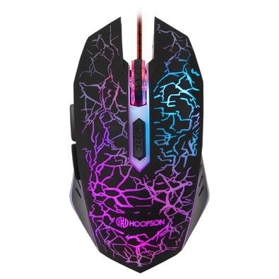 Mouse Gamer Hoopson Predador, RGB, 2400DPI, 6 Botões, Preto - GT 1000