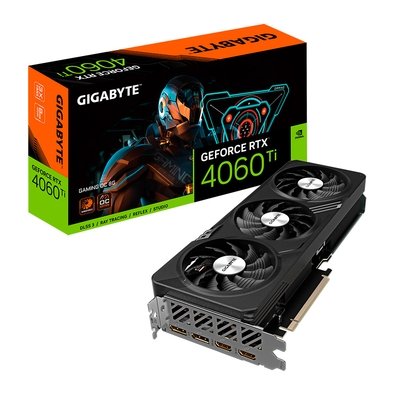 Placa de Vídeo RTX 4060 Ti Gaming OC 8G Gigabyte NVIDIA GeForce, 8GB GDDR6, 128bits, RGB, DLSS, Ray Tracing - GV-N406TGAMING OC-8GD