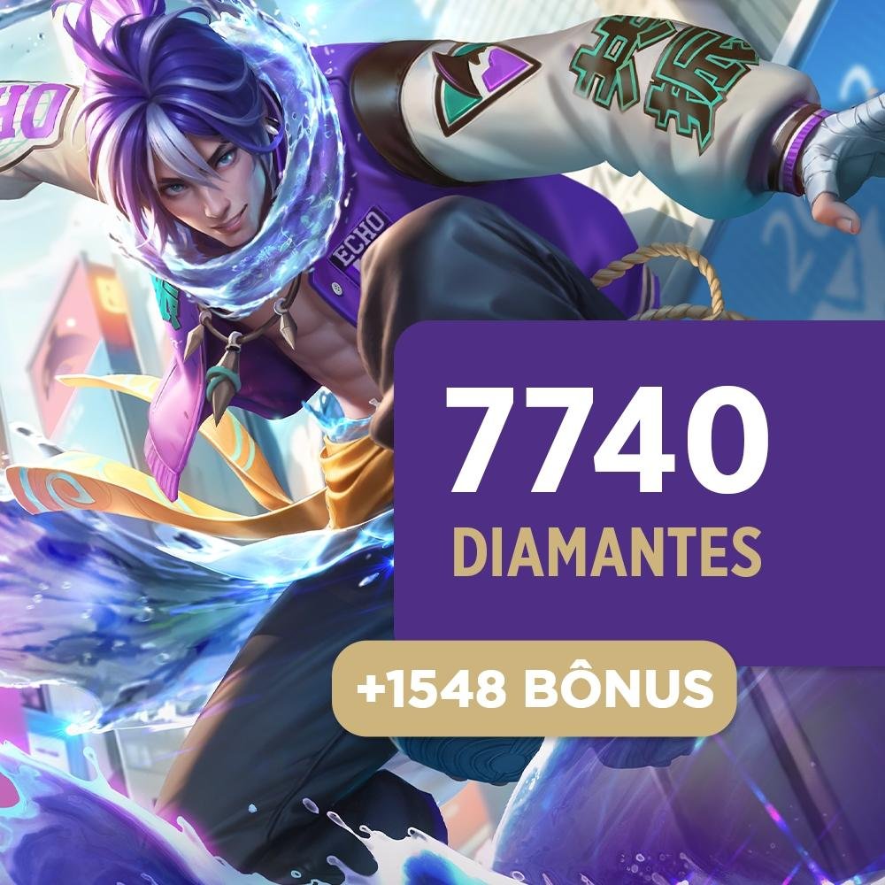 Mobile Legends - 7.740 Diamantes + 1.548 Bônus - Produto Digital