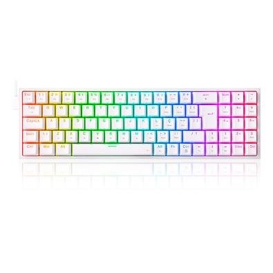 Teclado Mecânico Gamer Redragon Pollux RGB, Switch Blue, N-keys, ABNT2, Branco - K628-RGB-W (PT-BLUE)