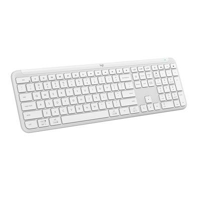 Teclado Sem Fio Logitech Signature Slim K950, Bluetooth e USB, US, Teclas Multimídias, Branco - 920-012601