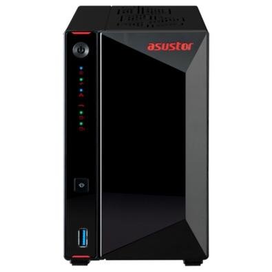 Storage Asustor NAS Nimbustor 2 AS5402T, Sem Disco, 2 Baias HDD e 4 Slot M.2 SSD NVMe, CPU Quad-Core 2.0GHz, 4GB DDR4, Preto - AS5402T