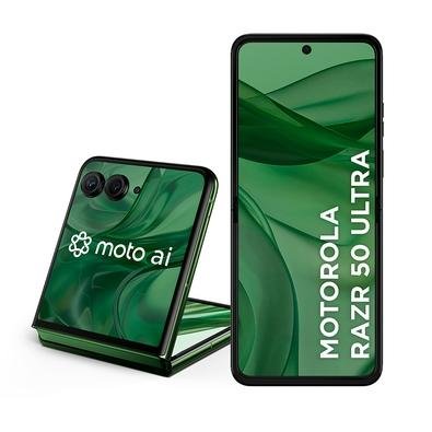 Imagem Smartphone Motorola Razr 50 Ultra, 512GB, 24GB RAM, Câmera Dupla 50MP, Tela dobrável 6.9" Externa 4", Moto AI, Verde - PB1T0050BR