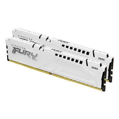 Memória RAM Kingston Fury Beast XMP, 64GB (2X32GB), 6000MT/s, DDR5, DIMM, CL30, Branco - KF560C30BWK2-64