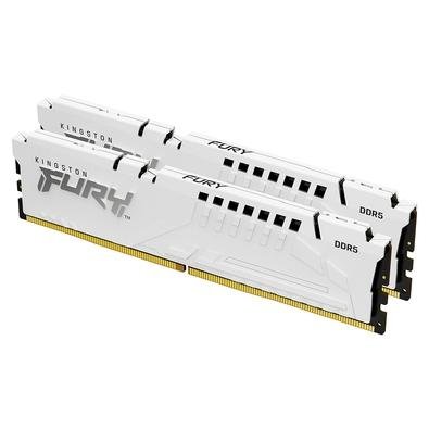 Memória RAM Kingston Fury Beast Expo, 64GB (2X32GB), 6400MT/s DDR5, DIMM, CL32, Branco - KF564C32BWEK2-64