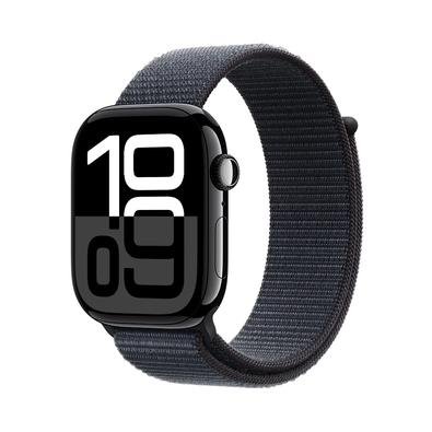 Apple Watch Series 10 GPS, Caixa Preta Brilhante de Alumínio de 46 mm, Pulseira Loop Esportiva Tinto - MWWR3AM/A