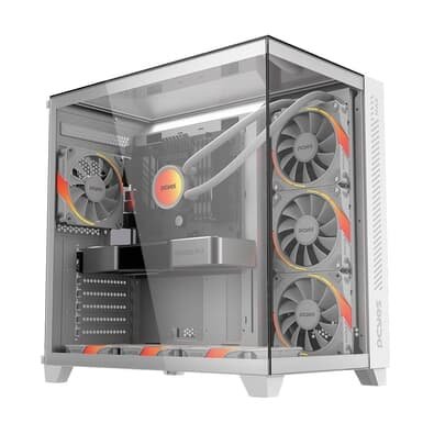 Gabinete Gamer PCYes Forcefield MAX White GHOST, Mid Tower, ATX, Frontal e Lateral em Vidro, Branco - GFFMAXWG