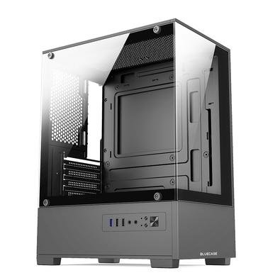 Gabinete Gamer Bluecase BG-055 HIT PRO, Mid tower, Micro ATX e Mini ITX, 3XFAN Rainbow, Frente e lateral em vidro, Cinza - BG-055GBX