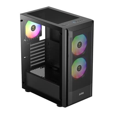 Gabinete Gamer Gamdias Aura GC8, Mid Tower, ARGB, ATX, Lateral em Vidro Temperado, Preto - AURA GC6 ARGB