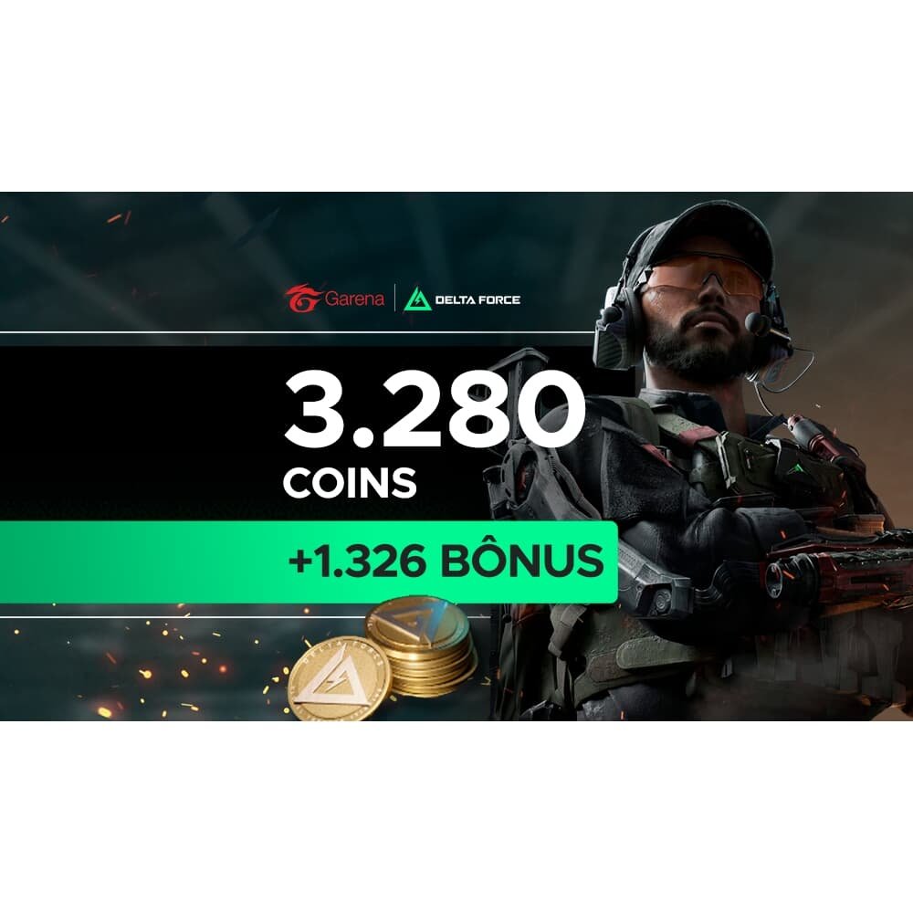 Garena Delta Force - 3280 Delta Coins + Bônus de 1.326