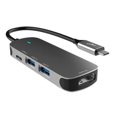 Adaptador HUB ELG USB 4 Em 1, Entrada Tipo-C para 2 Portas USB-A + 1 Porta Tipo-C + 1 Porta HDMI - HUB41HD-v2