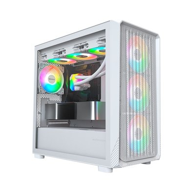 Gabinete Gamer Montech X5M, Micro-ATX, Vidro Temperado, 4X Fans, Branco - X5MWH