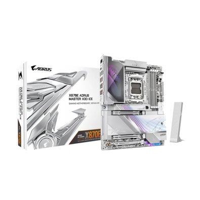 Placa Mãe Gigabyte X870E AORUS MASTER X3D ICE, AMD AM5, E-ATX, DDR5, PCIe 5.0, Wi-Fi 7, Bluetooth, Branco - X870E A MASTER X ICE