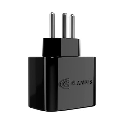 Protetor Contra Surtos Elétricos (DPS), 127/220V, 10 Amperes, 1 Tomada, 3 pinos, iCLAMPER Pocket LCF, 3P 10A, Preto - 28506