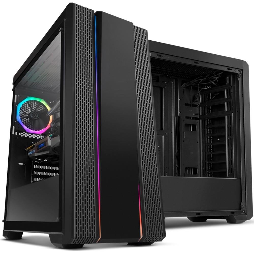 Gabinete Nox Hummer Fusion Lateral Em Vidro Temperado Faixas De