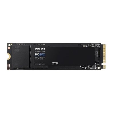 SSD Samsung 990 EVO, 2TB, M.2 NVMe, PCIe Gen 4.0 x4 / Gen 5.0 x2, Leitura 5000MB/s - MZ-V9E2T0B/AM