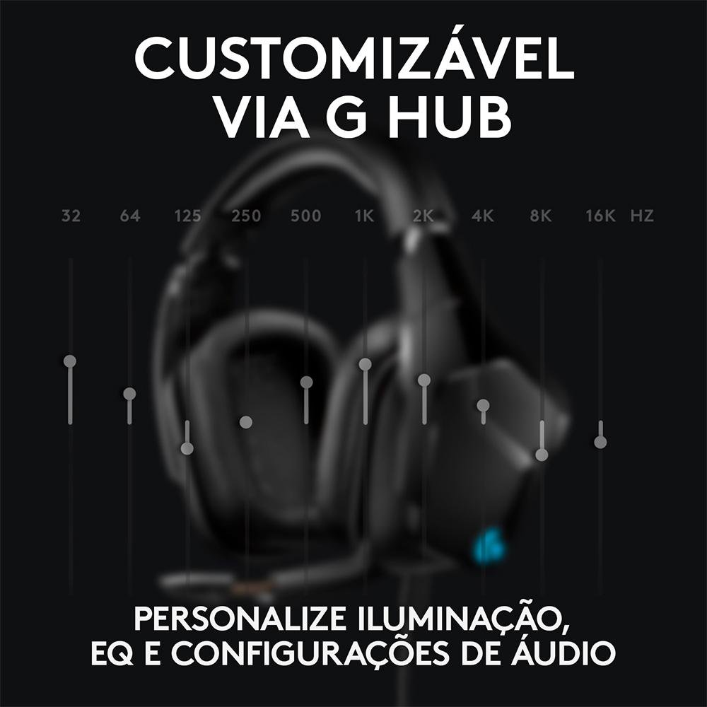 Headset Gamer Logitech G635 7.1 Dolby Surround RGB LIGHTSYNC, Drivers Avançados, PC, PlayStation, Xbox, Nintendo Switch - 981-000748 Headset Gamer Logitech G635 7.1 Dolby Surround RGB LIGHTSYNC, Drivers Avançados, PC, PlayStation, Xbox, Nintendo Switch - 981-000748