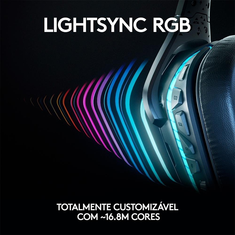 Headset Gamer Logitech G635 7.1 Dolby Surround RGB LIGHTSYNC, Drivers Avançados, PC, PlayStation, Xbox, Nintendo Switch - 981-000748 Headset Gamer Logitech G635 7.1 Dolby Surround RGB LIGHTSYNC, Drivers Avançados, PC, PlayStation, Xbox, Nintendo Switch - 981-000748