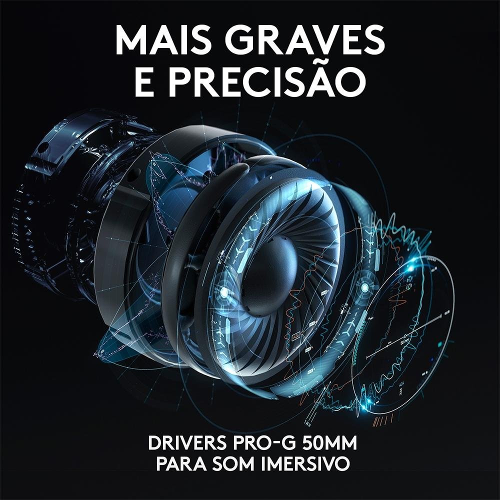 Headset Gamer Logitech G635 7.1 Dolby Surround RGB LIGHTSYNC, Drivers Avançados, PC, PlayStation, Xbox, Nintendo Switch - 981-000748 Headset Gamer Logitech G635 7.1 Dolby Surround RGB LIGHTSYNC, Drivers Avançados, PC, PlayStation, Xbox, Nintendo Switch - 981-000748