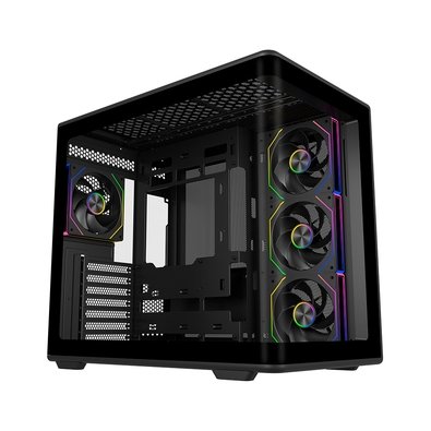 Gabinete Gamer Cooler Master Elite 600 Black ARGB, Mid Tower, ATX, Lateral e Frontal em Vidro, 4x FAN ARGB, Preto - E600-KGNN-S01