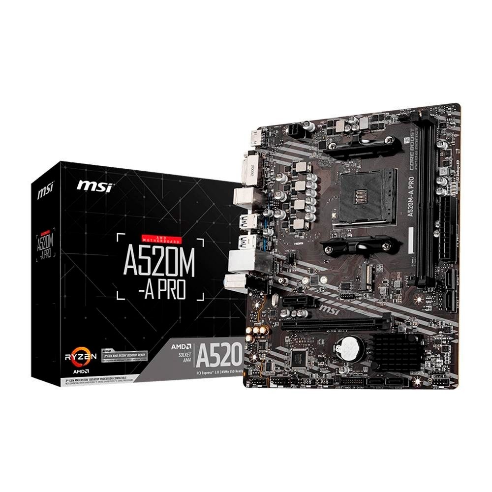 AMD AMD Ryzen 5 5500GT+マザーボードA520M-A PRO AMD Ryzen 5 5600GT + MSI A520M-A PRO | KaBuM!
