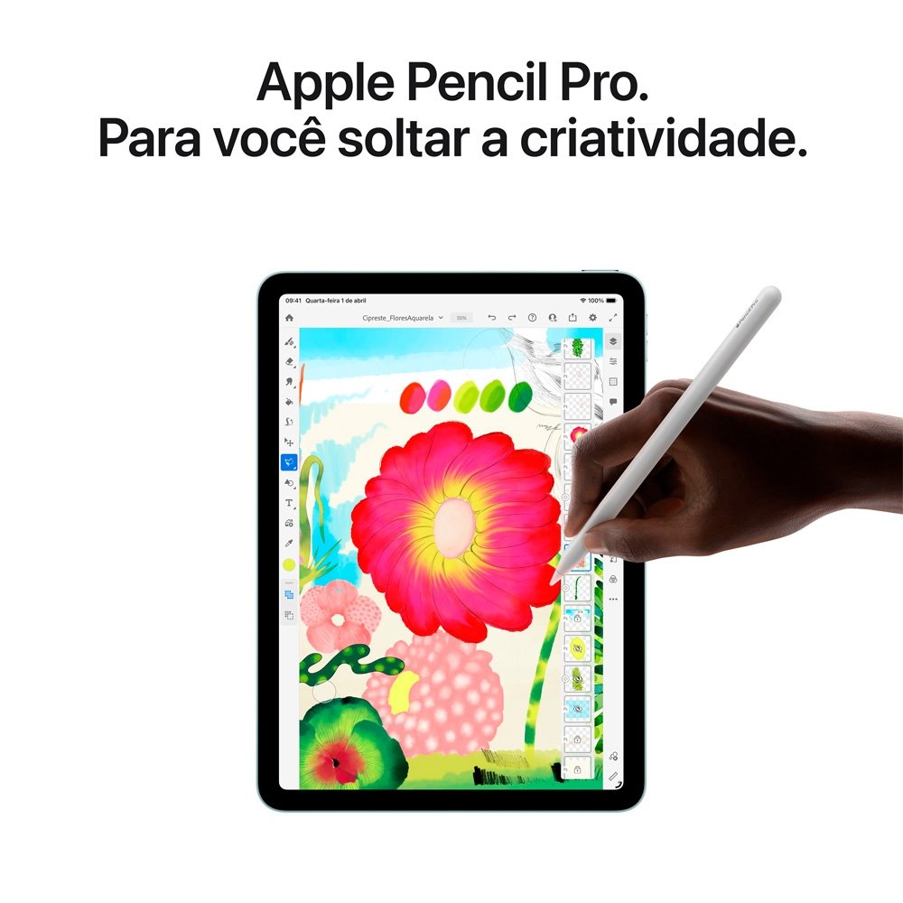 iPad Air Apple M4 128GB Cinza-espacial | KaBuM!