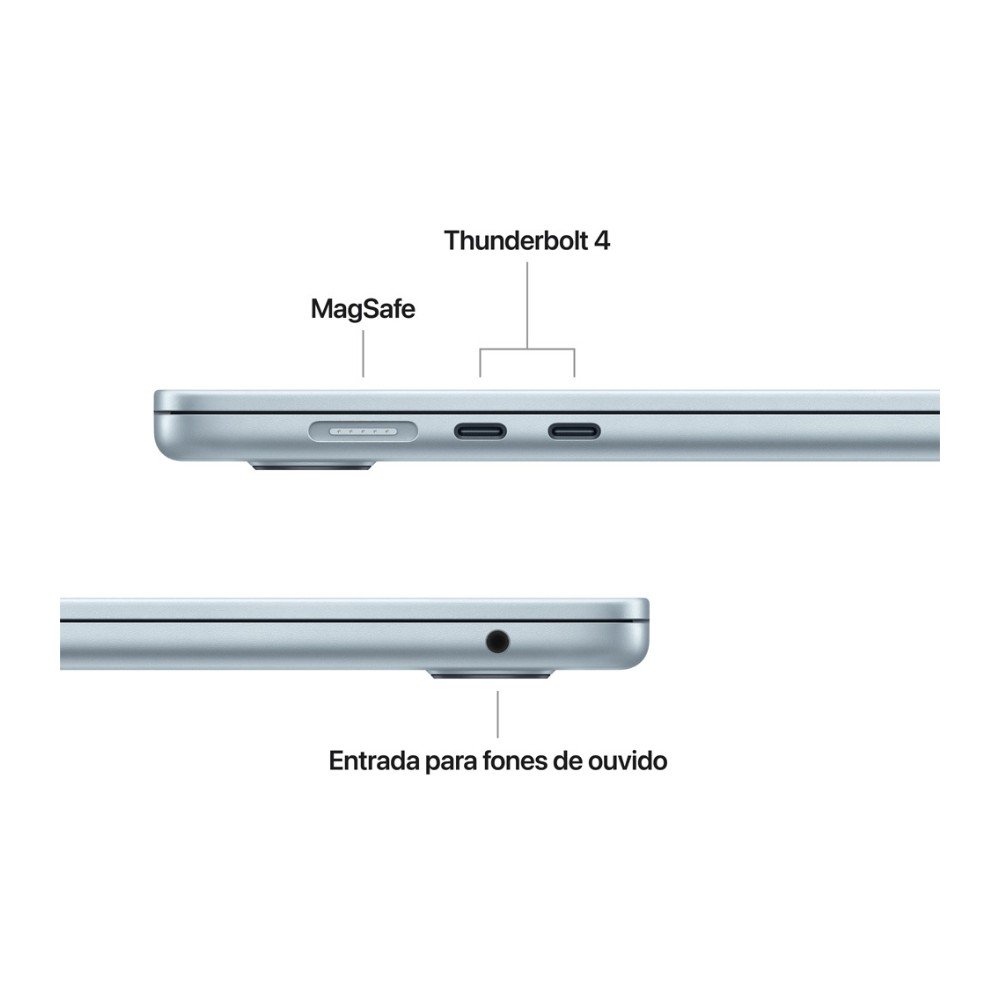 MacBook Air Apple 13" Chip M5, CPU de 10 Núcleos, GPU de 10 Núcleos, Neural Engine de 24 Núcleos, 1TB, Azul-céu - MDHK4BZ/A