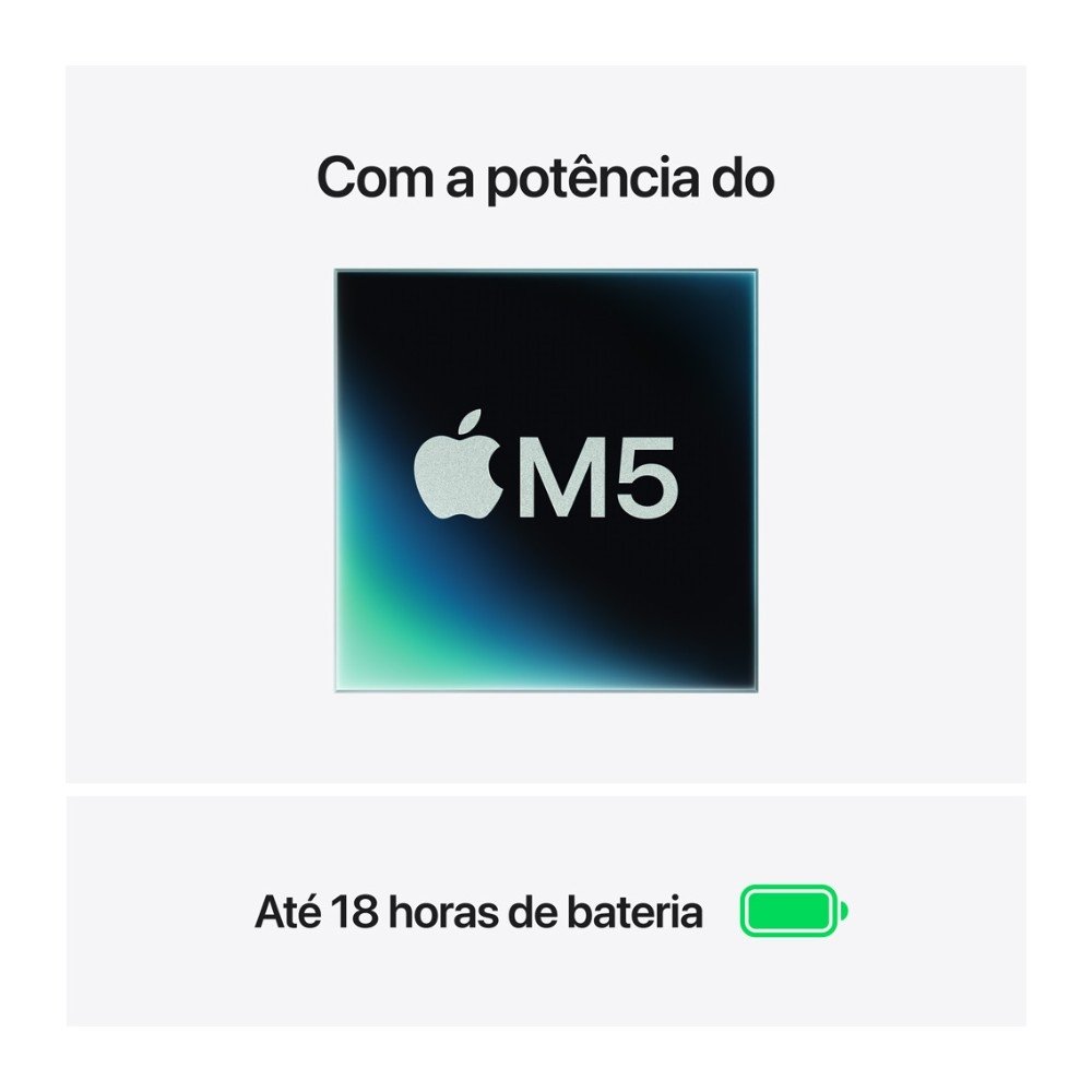 MacBook Air Apple 13" Chip M5, CPU de 10 Núcleos, GPU de 10 Núcleos, Neural Engine de 24 Núcleos, 1TB, Azul-céu - MDHK4BZ/A