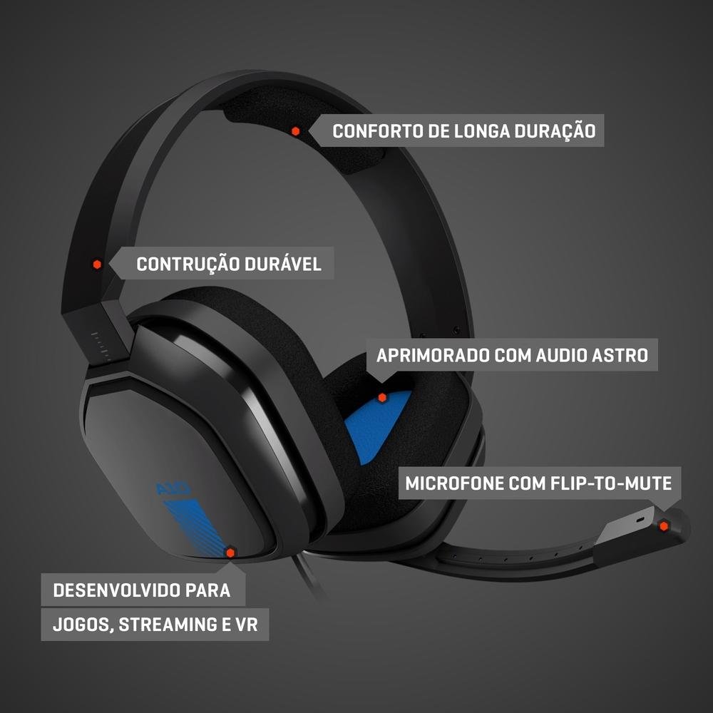 Headset Gamer Astro A10, PS4/Nintendo Switch/PC KaBuM!