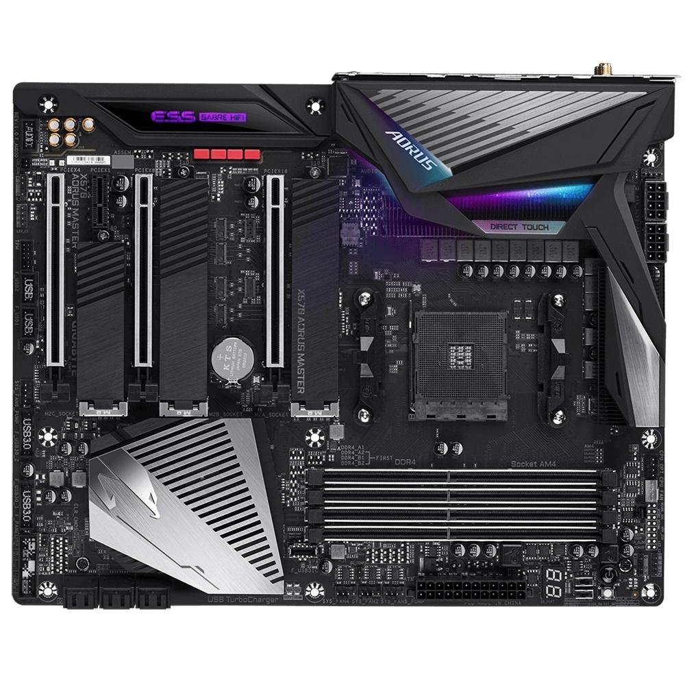 Placa-Mãe Gigabyte Aorus X570 Aorus Master, AMD AM4, ATX, DDR4, Preto - X570 Aorus Master Placa-Mãe Gigabyte Aorus X570 Aorus Master, AMD AM4, ATX, DDR4, Preto - X570 Aorus Master