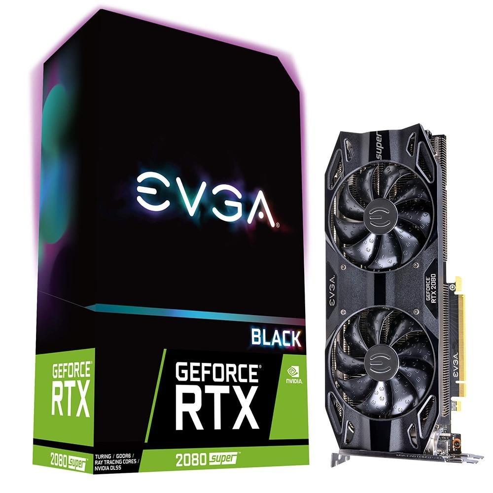 Placa de Vídeo EVGA NVIDIA GeForce RTX 2080 Super Black Gaming, 8GB, GDDR6 - 08G-P4-3081-KR Placa de Vídeo EVGA NVIDIA GeForce RTX 2080 Super Black Gaming, 8GB, GDDR6 - 08G-P4-3081-KR