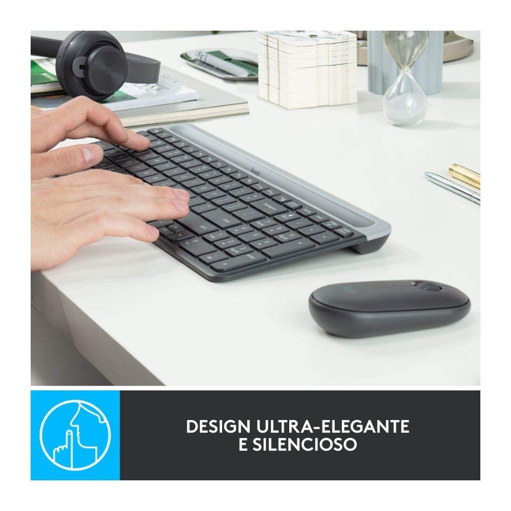 Combo Teclado e Mouse sem fio Logitech MK470 com Design Slim, Digitação e Clique Silencioso, Mouse Ambidestro e Pilhas Inclusas - 920-009268 Combo Teclado e Mouse sem fio Logitech MK470 com Design Slim, Digitação e Clique Silencioso, Mouse Ambidestro e Pilhas Inclusas - 920-009268