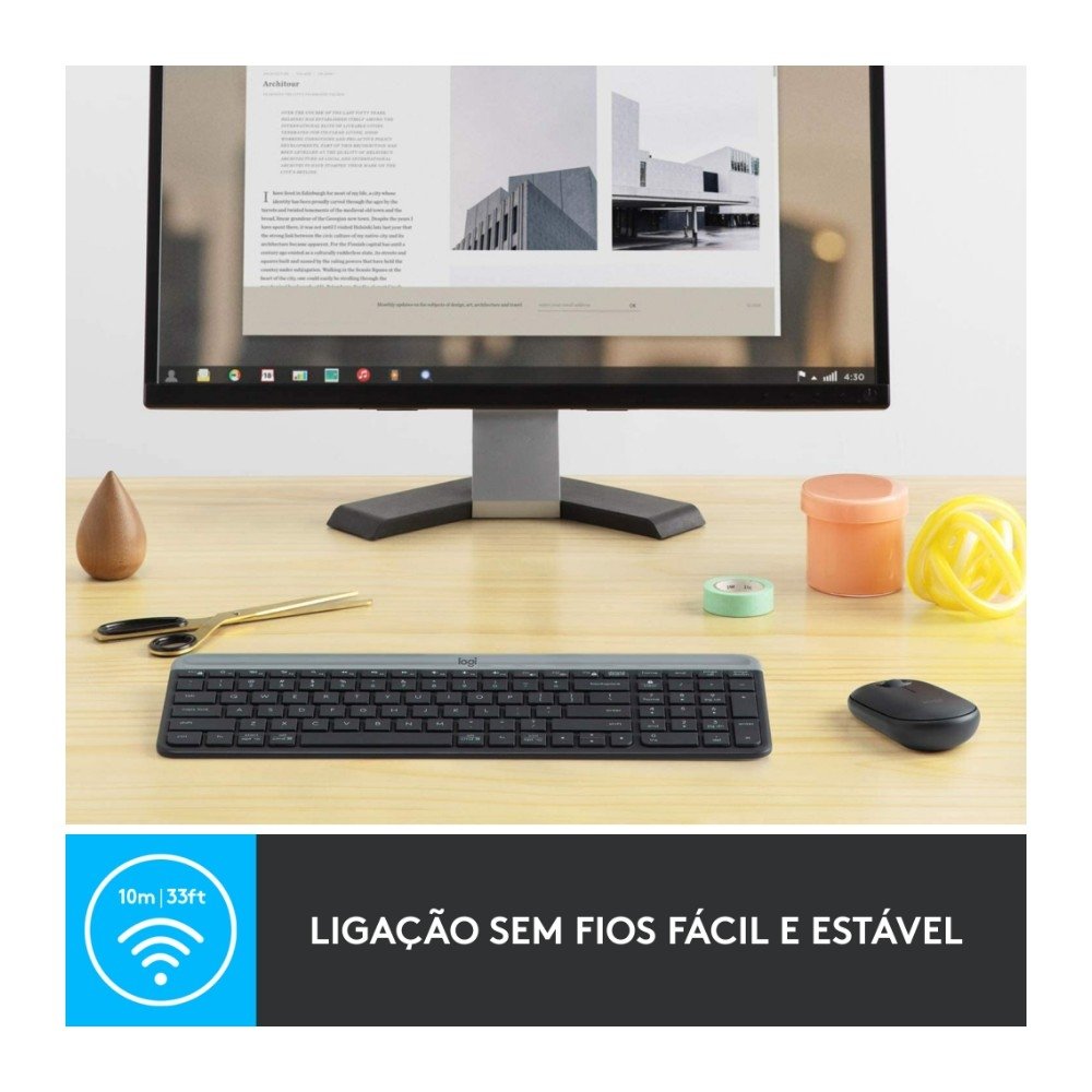 Combo Teclado e Mouse sem fio Logitech MK470 com Design Slim, Digitação e Clique Silencioso, Mouse Ambidestro e Pilhas Inclusas - 920-009268 Combo Teclado e Mouse sem fio Logitech MK470 com Design Slim, Digitação e Clique Silencioso, Mouse Ambidestro e Pilhas Inclusas - 920-009268