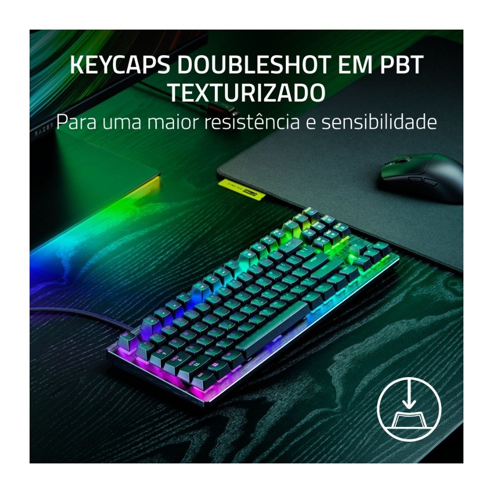 Teclado Mecânico Gamer Razer Huntsman V3 HE Tenkeyless, Switch Magnético, 8KHz, Rapid Trigger, USB-C, RGB, Preto - RZ03-05920200-R3U1 Teclado Mecânico Gamer Razer Huntsman V3 HE Tenkeyless, Switch Magnético, 8KHz, Rapid Trigger, USB-C, RGB, Preto - RZ03-05920200-R3U1