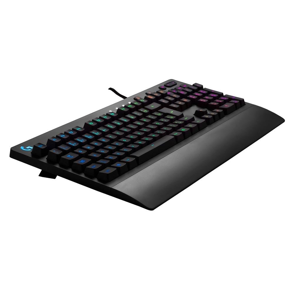Teclado Gamer Logitech G213, RGB LIGHTSYNC, Controles de Mídia Dedicados, Design Durável Resistente à Respingos, ABNT2, Preto - 920-009438