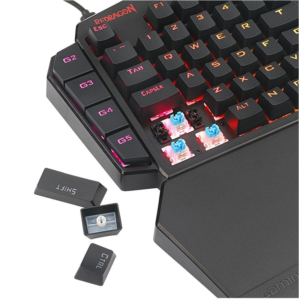 Mini Teclado Mecânico Gamer Redragon Ida Diti, RGB, Switch Outemu Blue - K585
