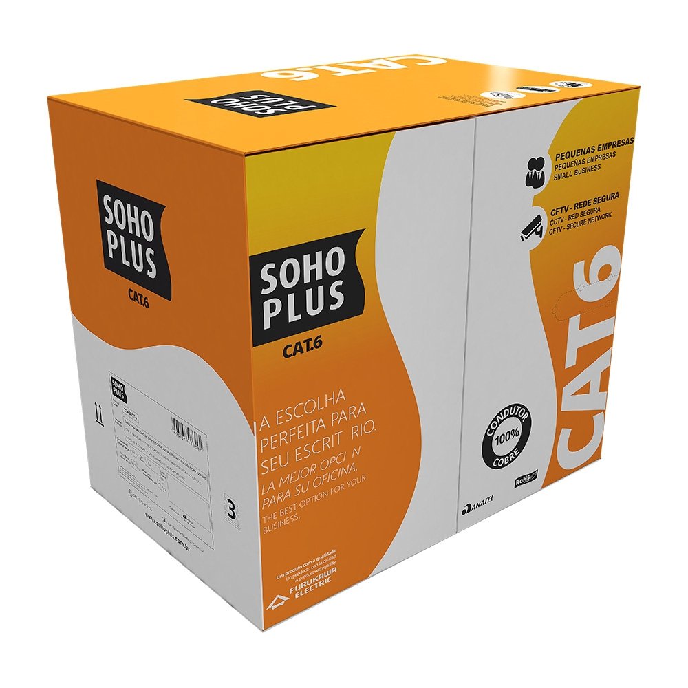 Cabo de Rede CAT.6 Furukawa SOHOPLUS, 305 Metros, Branco - 23400199