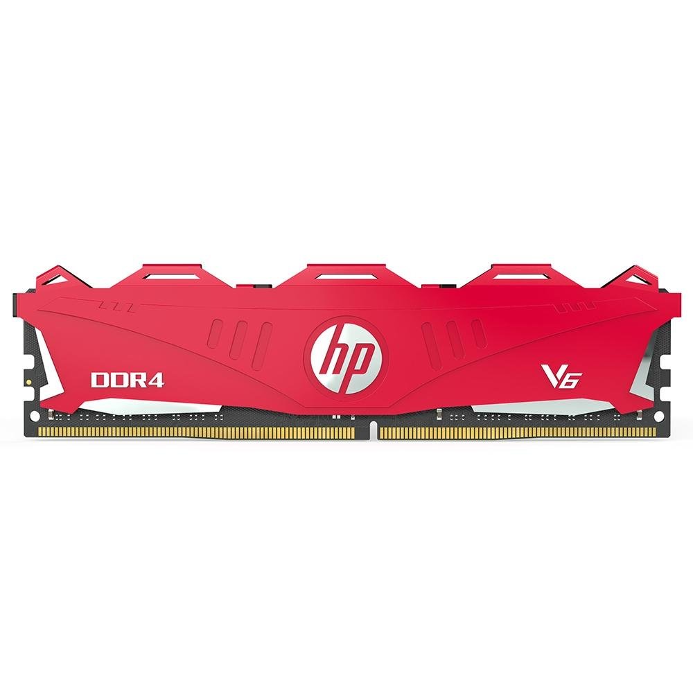 Memória HP V6, 16GB, 2666Mhz, DDR4, CL18, Vermelho - 7EH62AA#ABM