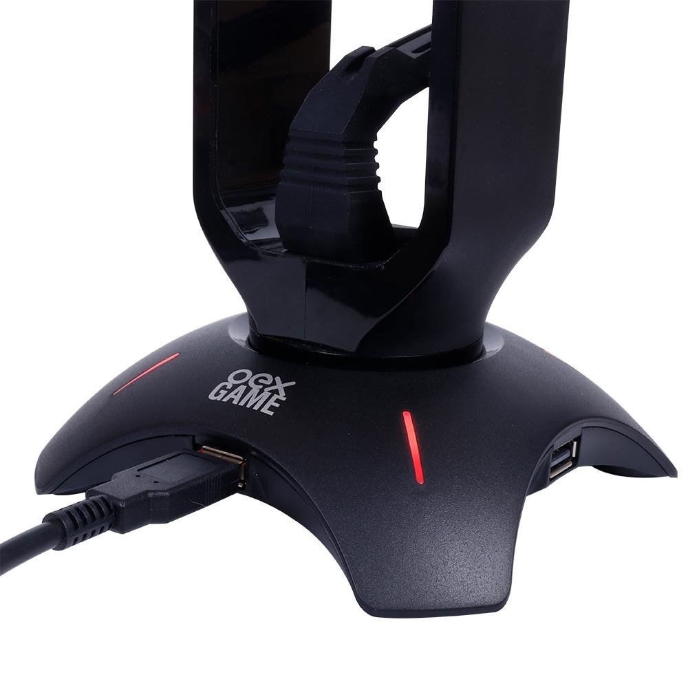 Suporte para Headset Gamer OEX Squad, RGB, 2 Portas USB 2.0 - SG100 Suporte para Headset Gamer OEX Squad, RGB, 2 Portas USB 2.0 - SG100