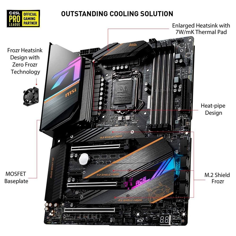 Placa Mãe MSI MEG Z490 Ace, Intel LGA 1200, ATX, DDR4 | KaBuM!