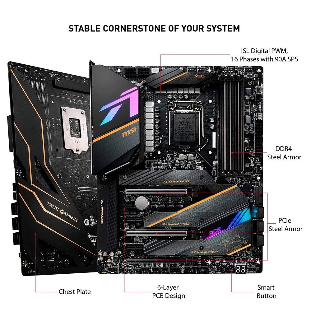 Placa Mãe MSI MEG Z490 Ace, Intel LGA 1200, ATX, DDR4 | KaBuM!