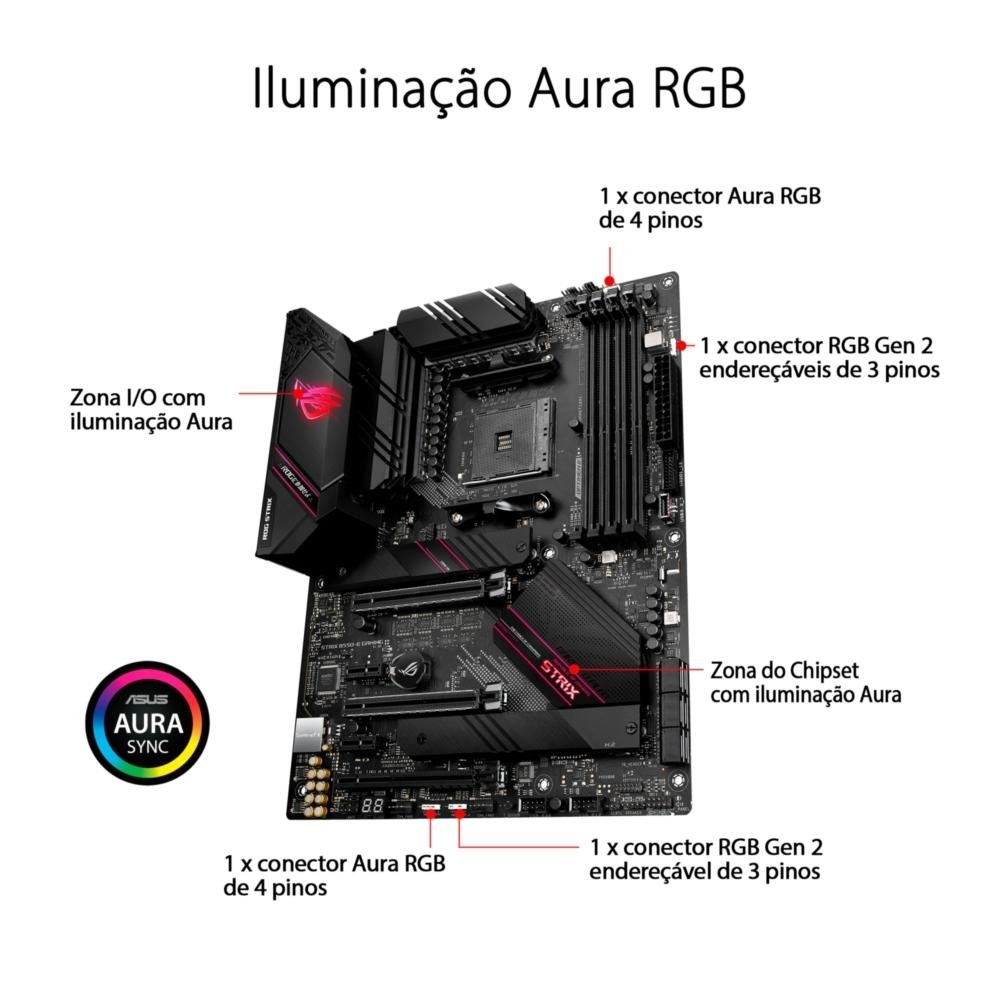 Placa Mãe Asus ROG Strix B550-E Gaming | KaBuM!
