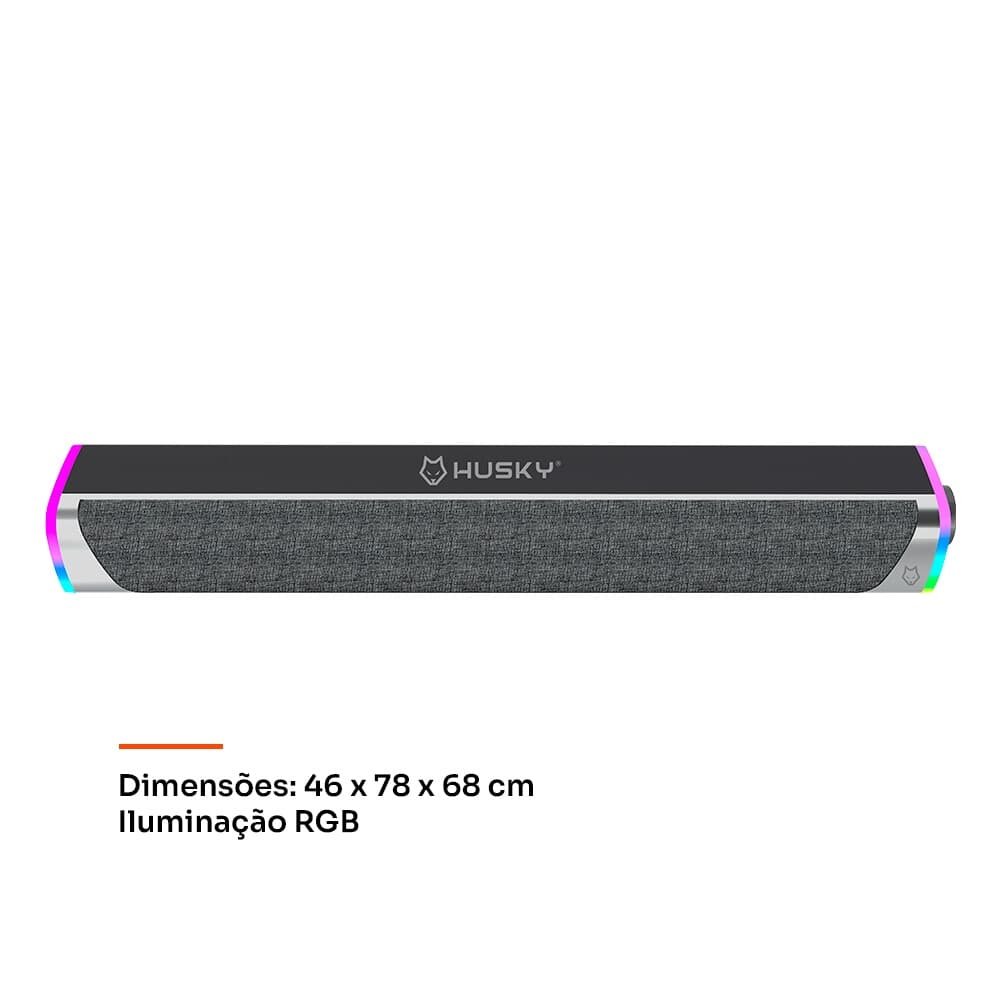 Soundbar Gamer Husky Snow, 4W, Iluminação RGB, USB, P2, Preta - HSB110PT