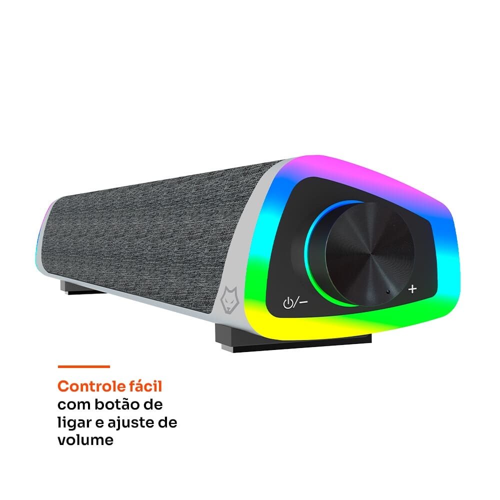 Soundbar Gamer Husky Snow, 4W, Iluminação RGB, USB, P2, Preta - HSB110PT