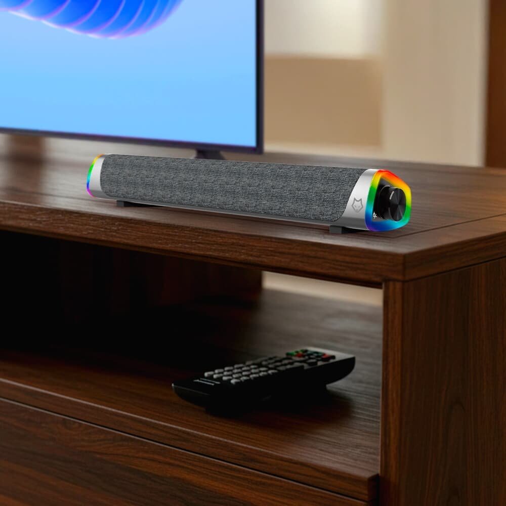 Soundbar Gamer Husky Snow, 4W, Iluminação RGB, USB, P2, Preta - HSB110PT