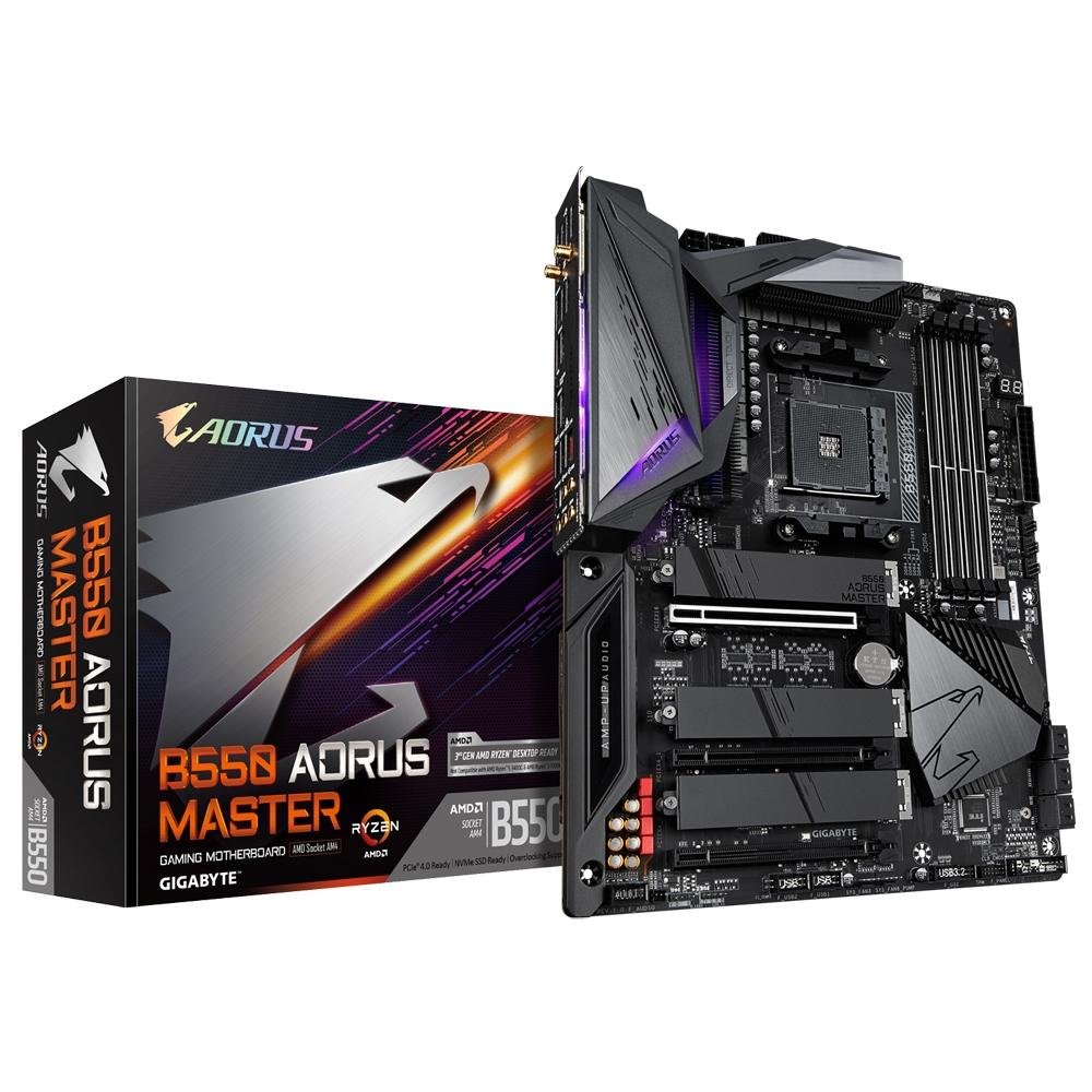 マザーボード GIGABYTE B550 AORUS MASTER Placa Mãe Gigabyte B550 Aorus Master, AMD AM4, ATX, DDR4 | KaBuM!