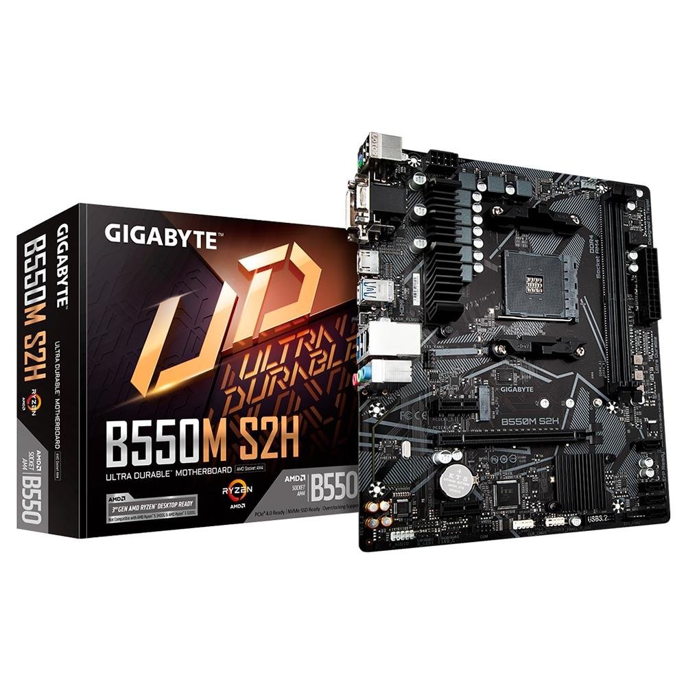 マザーボード GIGABYTE B550M S2H AM4 Placa Mãe Gigabyte B550M S2H, AMD AM4, Micro ATX, DDR4 | KaBuM!